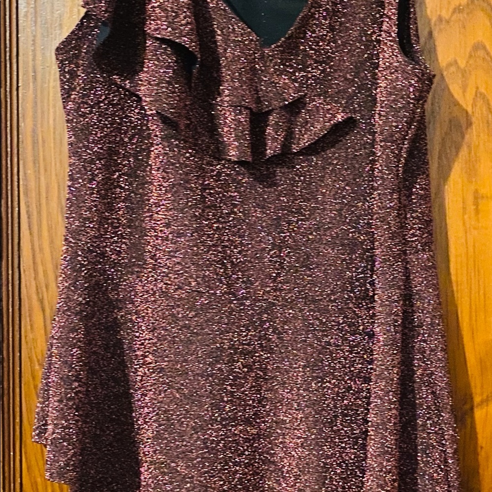 Gently used Love J Maroon Glitter Top in Size  1X